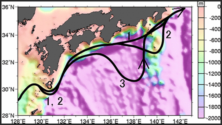 黒潮の流路のパターン